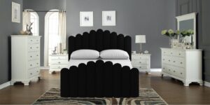 Leonora King Size Bed in Black Colour