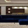 Glamorous Tufted L Shape Sofa in Navy Blue Colour