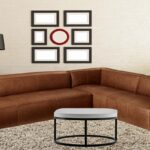 Dazzling L Shape Upholstered Sofa in Tan Brown Leatherette