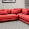 Mireya Fabric LHS Sectional Sofa (3+ Lounger) In  Carmine Pink Color