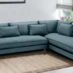 Mireya Fabric LHS Sectional Sofa (3+ Lounger) In Smoke Grey Colour