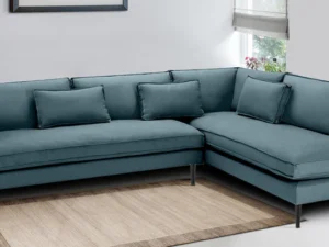Mireya Fabric LHS Sectional Sofa (3+ Lounger) In Smoke Grey Colour