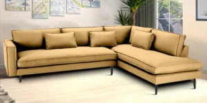 Mireya Fabric LHS Sectional Sofa (3+ Lounger) In Yellow Colour In Y