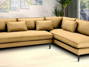 Mireya Fabric LHS Sectional Sofa (3+ Lounger) In Yellow Colour In Y