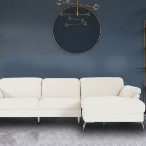 Honora LHS Sofa with Lounger in White Colour
